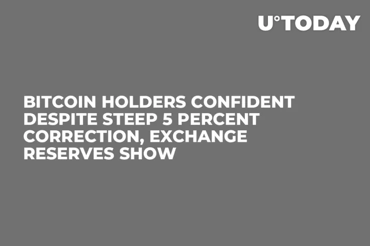 Bitcoin Holders Confident Despite Steep 5 Percent Correction, Exchange Reserves Show