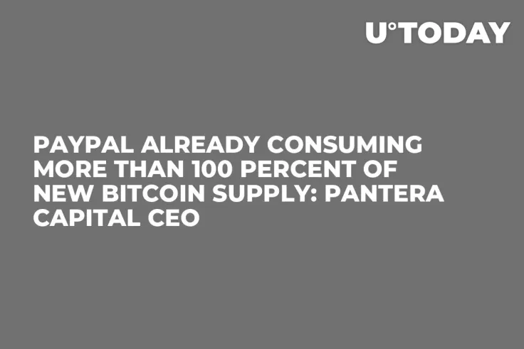 PayPal Already Consuming More Than 100 Percent of New Bitcoin Supply: Pantera Capital CEO