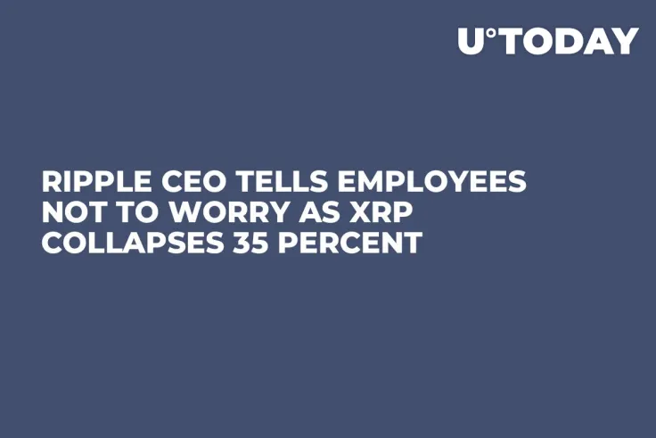 Ripple CEO Tells Employees Not to Worry as XRP Collapses 35 Percent