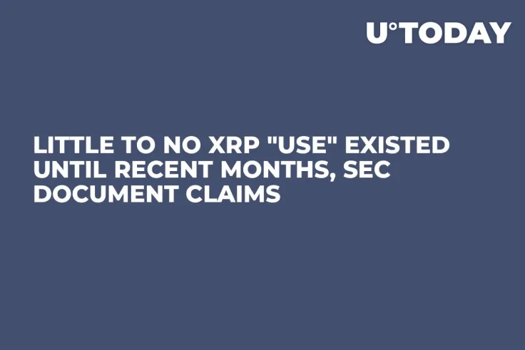 Little to No XRP "Use" Existed Until Recent Months, SEC Document Claims
