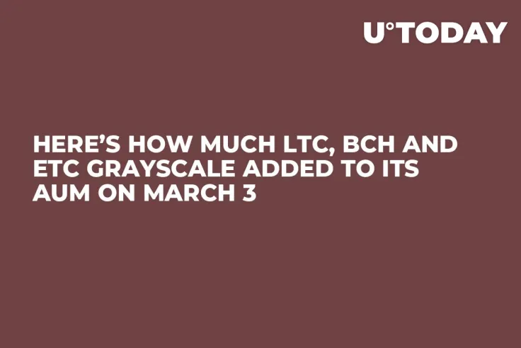 Here’s How Much LTC, BCH and ETC Grayscale Added to Its AUM On March 3