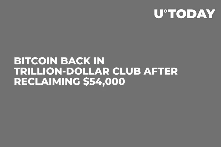 Bitcoin Back in Trillion-Dollar Club After Reclaiming $54,000