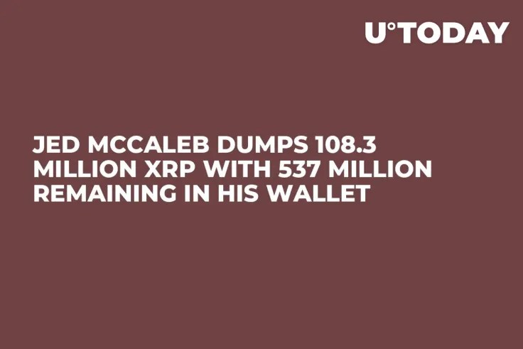Jed McCaleb Dumps 108.3 Million XRP with 537 Million Remaining in His Wallet