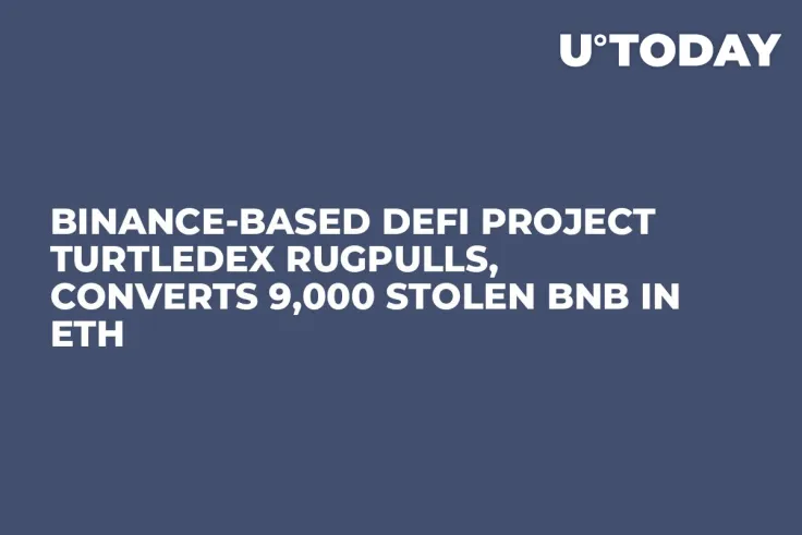 Binance-Based DeFi Project TurtleDex Rugpulls, Converts 9,000 Stolen BNB In ETH