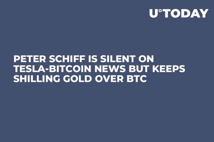 Peter Schiff Is Silent on Tesla-Bitcoin News But Keeps Shilling Gold Over BTC