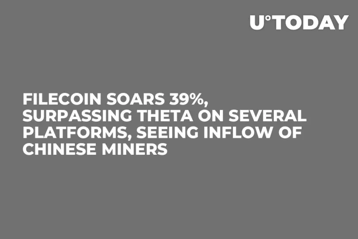 Filecoin Soars 39%, Surpassing Theta On Several Platforms, Seeing Inflow of Chinese Miners 