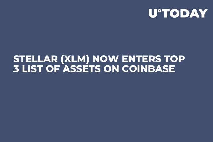 Stellar (XLM) Now Enters Top 3 List of Assets on Coinbase