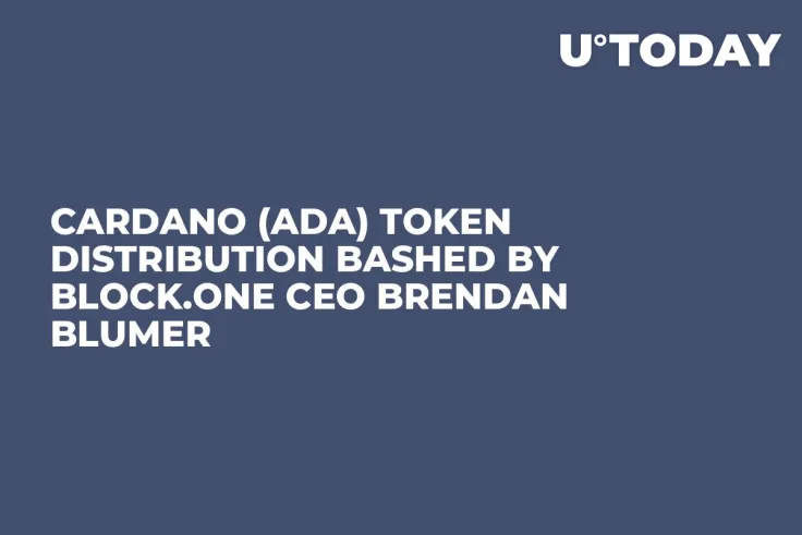 Cardano (ADA) Token Distribution Bashed by Block.one CEO Brendan Blumer