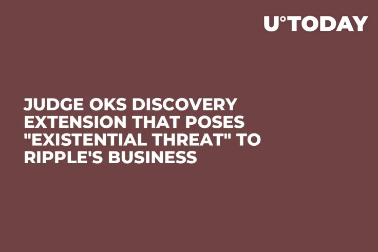 Judge OKs Discovery Extension That Poses "Existential Threat" to Ripple's Business