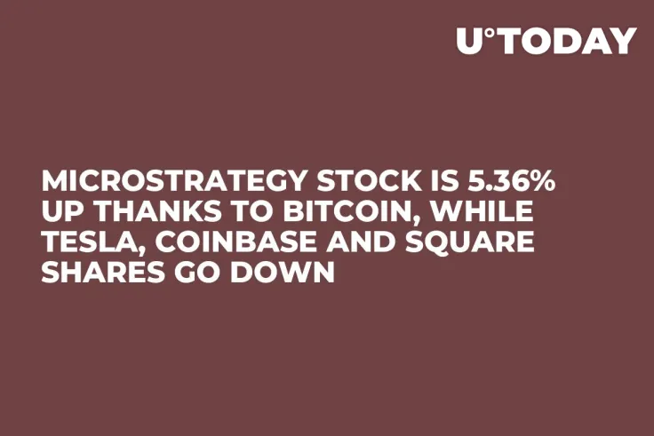 MicroStrategy Stock Is 5.36% Up Thanks to Bitcoin, While Tesla, Coinbase and Square Shares Go Down