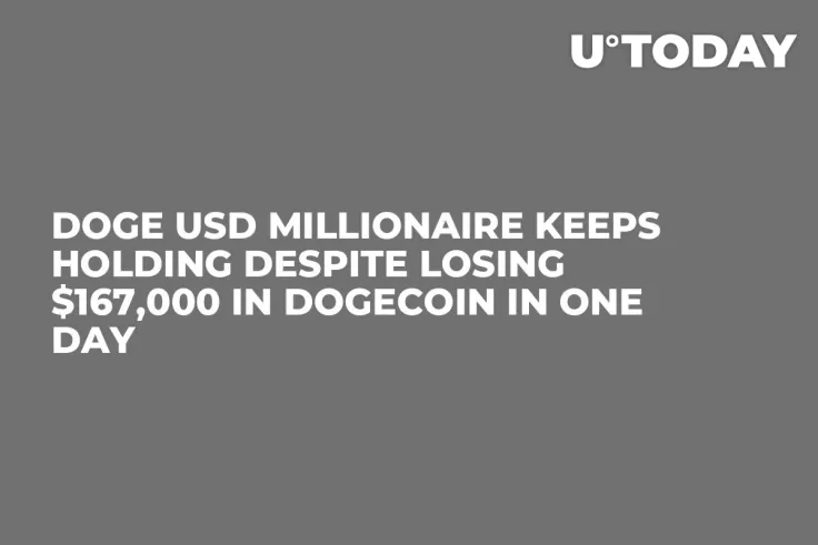 DOGE USD Millionaire Keeps Holding Despite Losing $167,000 in Dogecoin in One Day