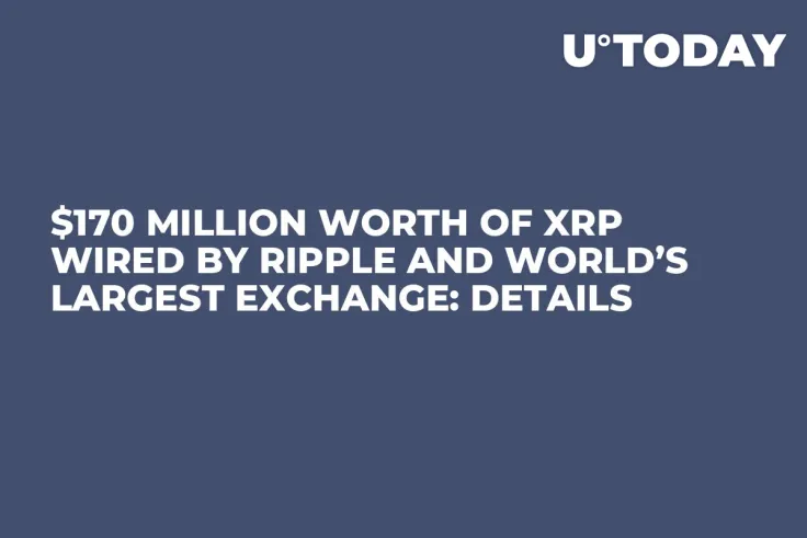 $170 Million Worth of XRP Wired by Ripple and World’s Largest Exchange: Details 