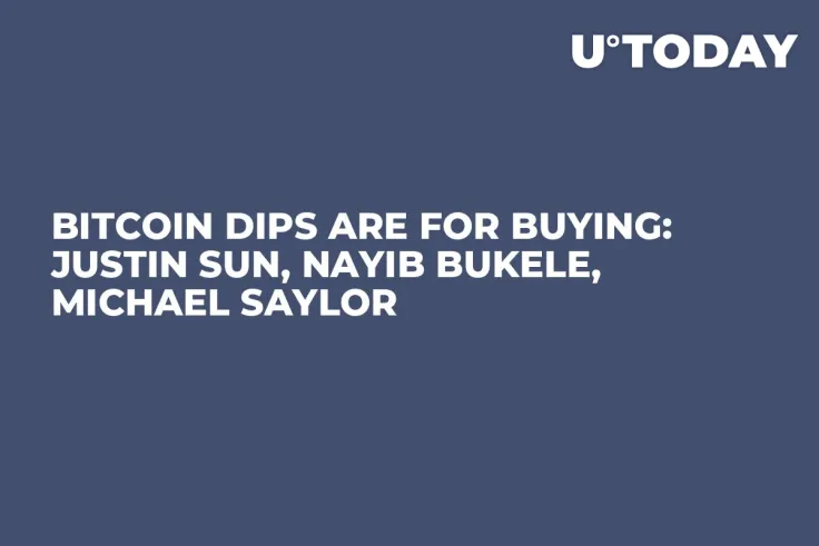Bitcoin Dips Are for Buying: Justin Sun, Nayib Bukele, Michael Saylor