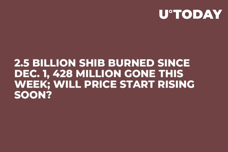 2.5 Billion SHIB Burned Since Dec. 1, 428 Million Gone This Week; Will Price Start Rising Soon?