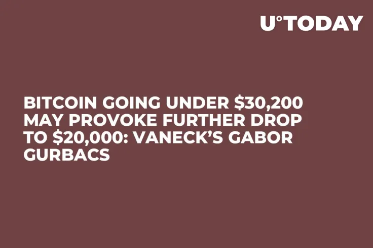 Bitcoin Going Under $30,200 May Provoke Further Drop to $20,000: VanEck’s Gabor Gurbacs