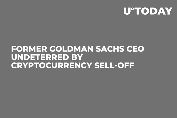 Former Goldman Sachs CEO Undeterred by Cryptocurrency Sell-Off