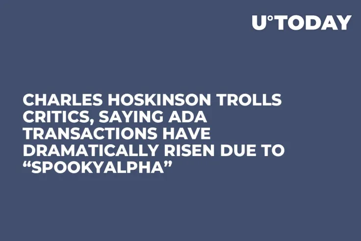 Charles Hoskinson Trolls Critics, Saying ADA Transactions Have Dramatically Risen Due to “SpookyAlpha”