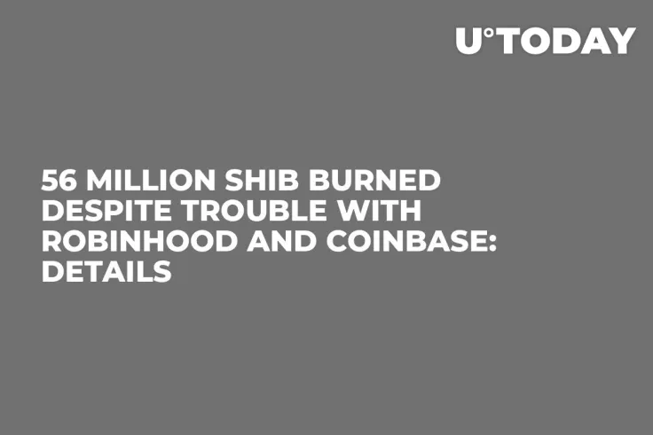 56 Million SHIB Burned Despite Trouble with Robinhood and Coinbase: Details