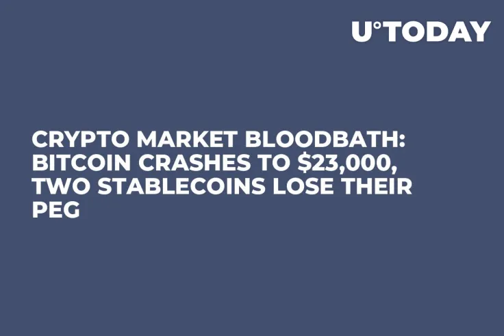 Crypto Market Bloodbath: Bitcoin Crashes to $23,000, Two Stablecoins Lose Their Peg