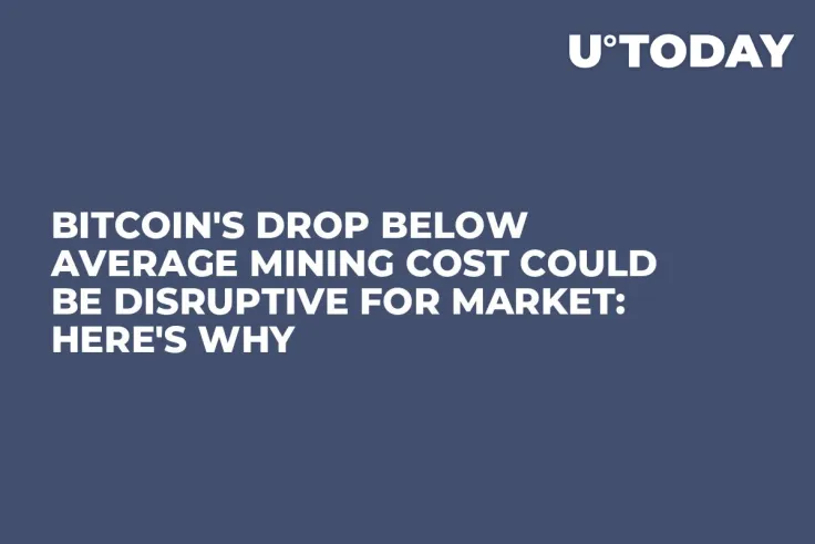 Bitcoin's Drop Below Average Mining Cost Could be Disruptive for Market: Here's Why