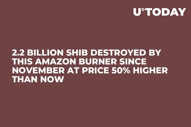 2.2 Billion SHIB Destroyed by This Amazon Burner Since November at Price 50% Higher Than Now