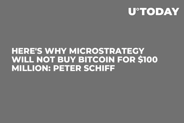 Here's Why MicroStrategy Will Not Buy Bitcoin for $100 Million: Peter Schiff