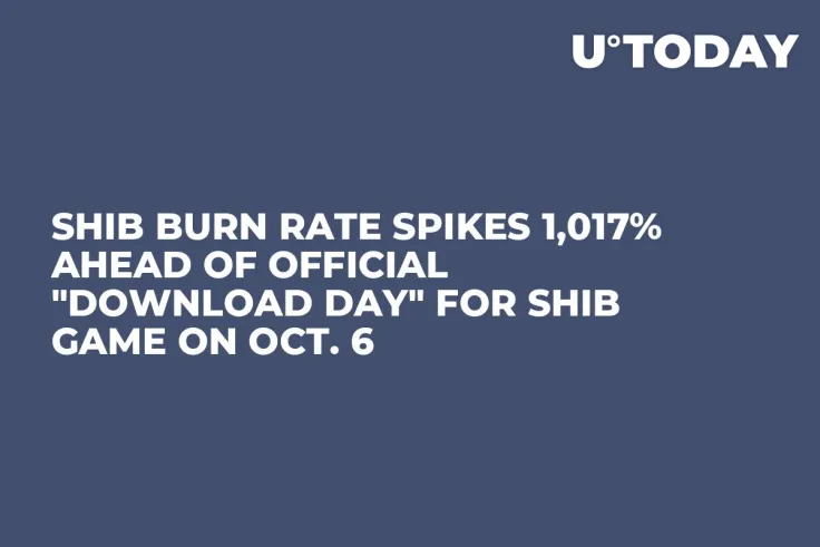 SHIB Burn Rate Spikes 1,017% Ahead of Official "Download Day" for SHIB Game on Oct. 6