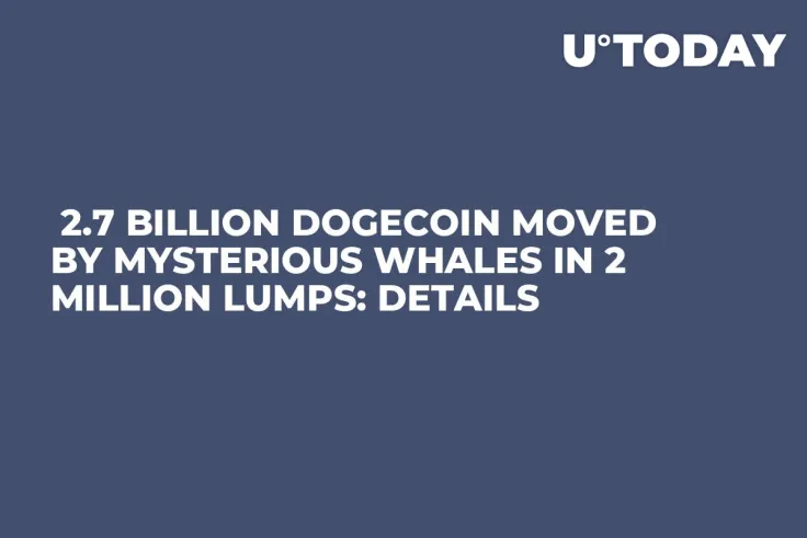  2.7 Billion Dogecoin Moved by Mysterious Whales in 2 Million Lumps: Details