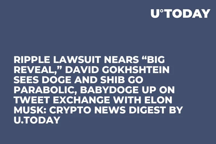 Ripple Lawsuit Nears “Big Reveal,” David Gokhshtein Sees DOGE and SHIB Go Parabolic, BabyDoge up on Tweet Exchange with Elon Musk: Crypto News Digest by U.Today