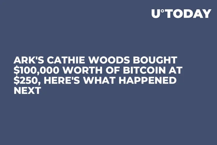 Ark's Cathie Woods Bought $100,000 Worth of Bitcoin at $250, Here's What Happened Next
