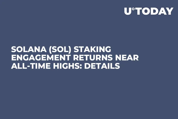 Solana (SOL) Staking Engagement Returns Near All-Time Highs: Details
