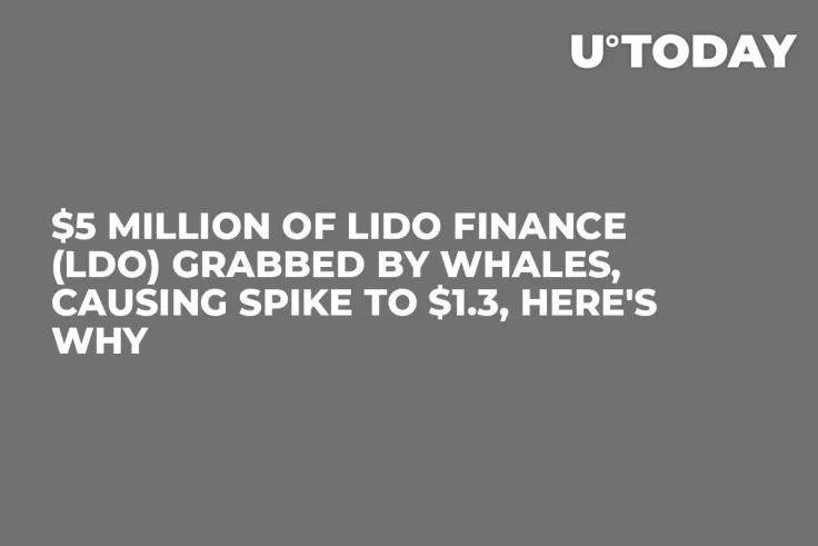 $5 Million of Lido Finance (LDO) Grabbed By Whales, Causing Spike to $1.3, Here's Why