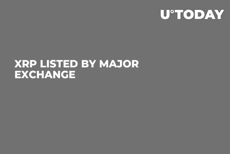 XRP Listed by Major Exchange
