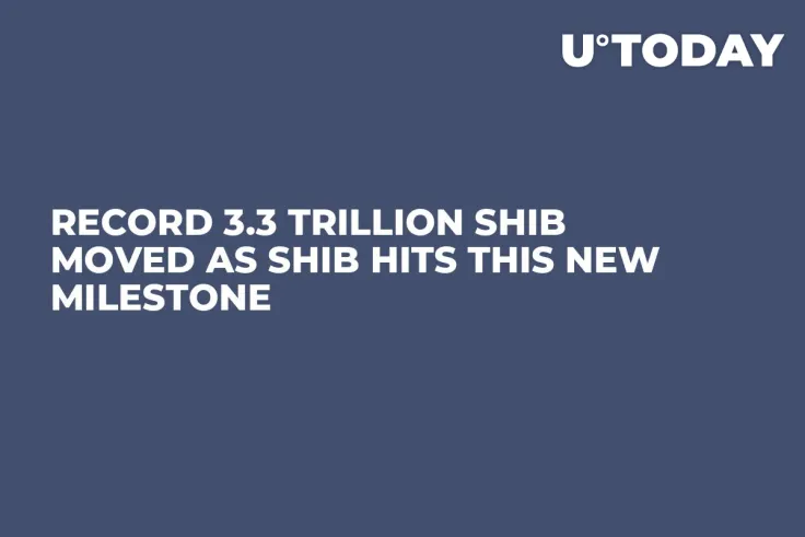 Record 3.3 Trillion SHIB Moved as SHIB Hits This New Milestone