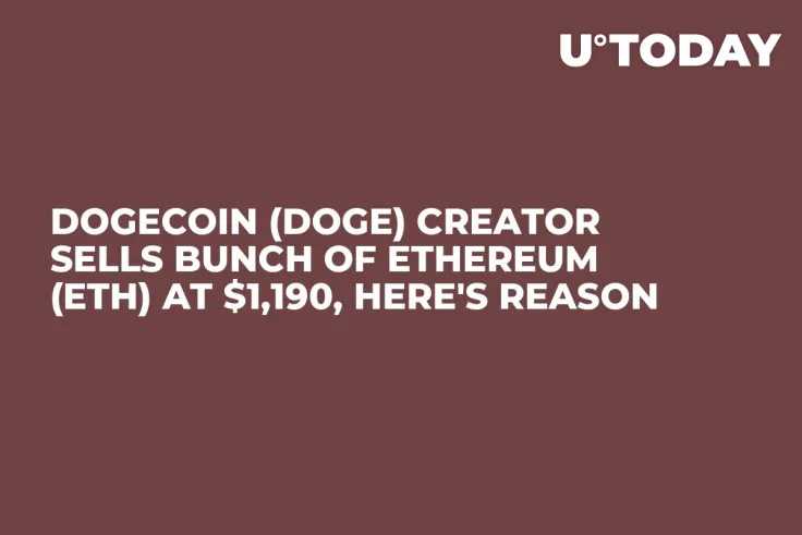 Dogecoin (DOGE) Creator Sells Bunch of Ethereum (ETH) at $1,190, Here's Reason