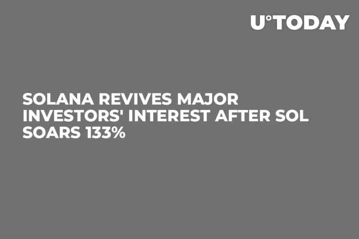 Solana Revives Major Investors' Interest after SOL Soars 133%