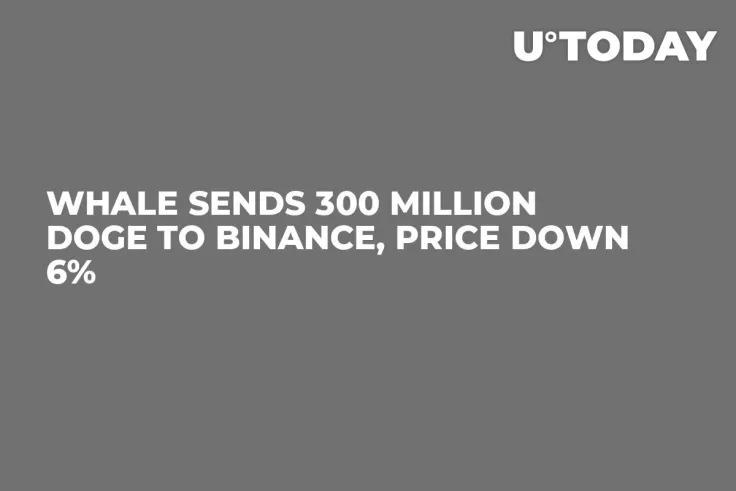 Whale Sends 300 Million DOGE to Binance, Price Down 6%