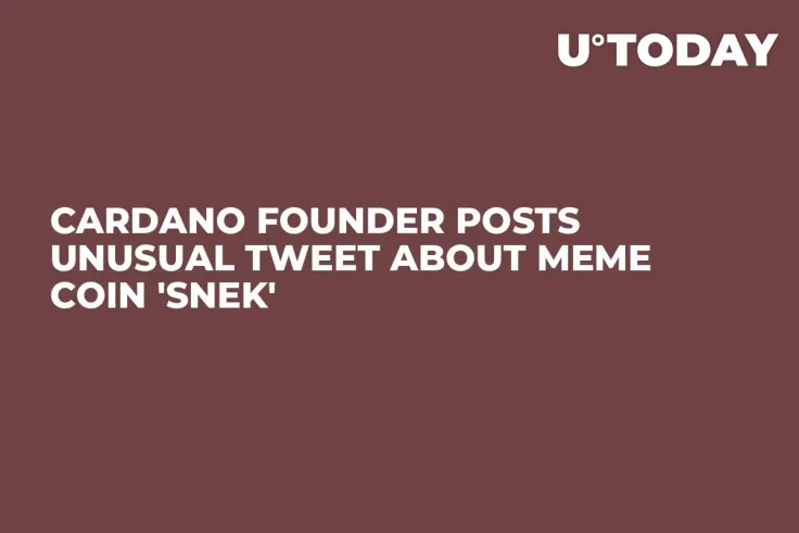 Cardano Founder Posts Unusual Tweet About Meme Coin 'SNEK'