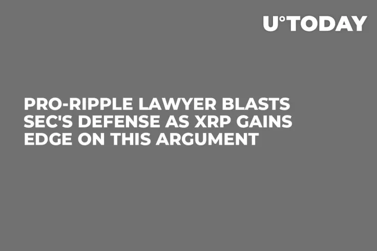 Pro-Ripple Lawyer Blasts SEC's Defense as XRP Gains Edge on This Argument