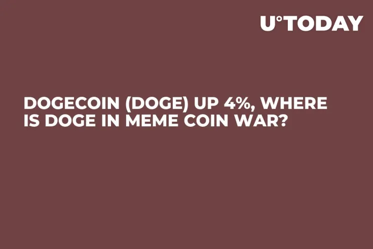 Dogecoin (DOGE) up 4%, Where Is DOGE in Meme Coin War?