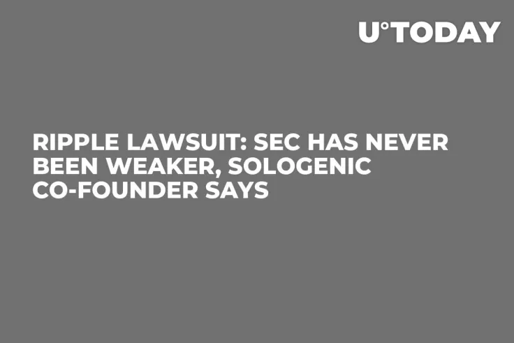 Ripple Lawsuit: SEC Has Never Been Weaker, Sologenic Co-founder Says
