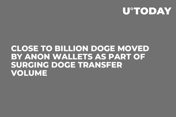 Close to Billion DOGE Moved by Anon Wallets as Part of Surging DOGE Transfer Volume