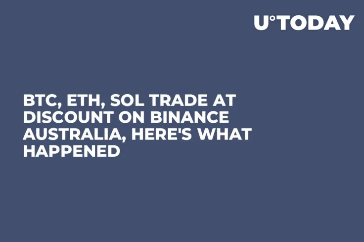BTC, ETH, SOL Trade at Discount on Binance Australia, Here's What Happened