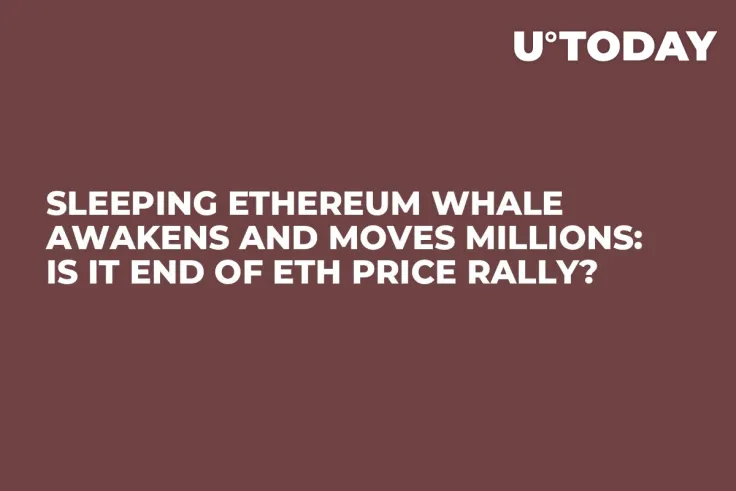 Sleeping Ethereum Whale Awakens and Moves Millions: Is It End of ETH Price Rally?