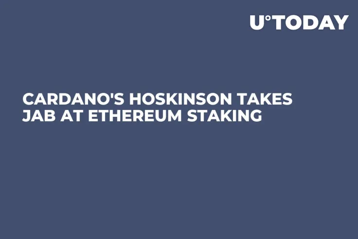 Cardano's Hoskinson Takes Jab at Ethereum Staking 