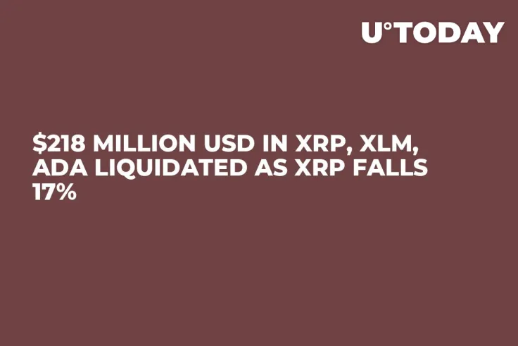$218 Million USD in XRP, XLM, ADA Liquidated as XRP Falls 17%