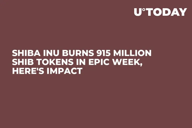 Shiba Inu Burns 915 Million SHIB Tokens in Epic Week, Here's Impact