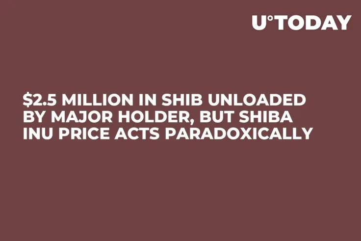 $2.5 Million in SHIB Unloaded by Major Holder, But Shiba Inu Price Acts Paradoxically