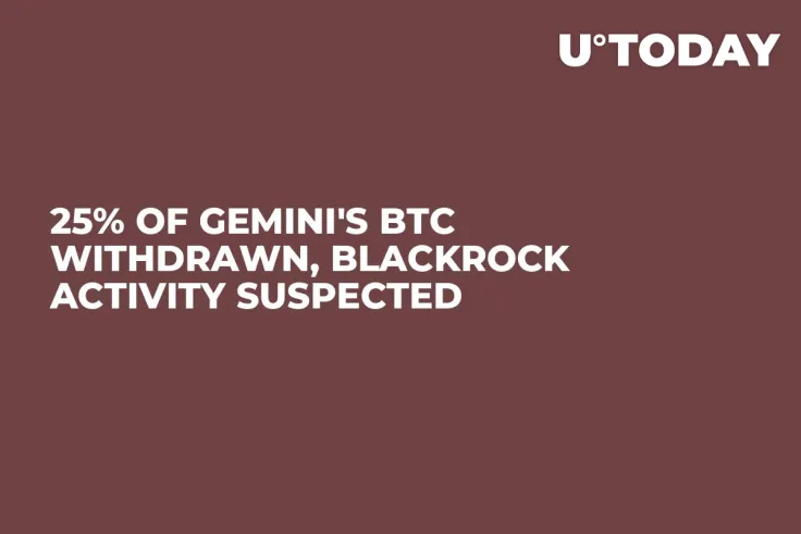 25% of Gemini's BTC Withdrawn, BlackRock Activity Suspected