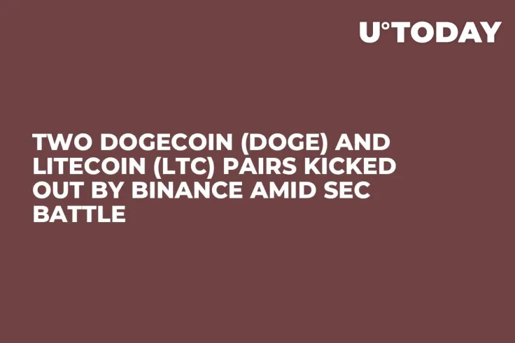 Two Dogecoin (DOGE) and Litecoin (LTC) Pairs Kicked out by Binance Amid SEC Battle